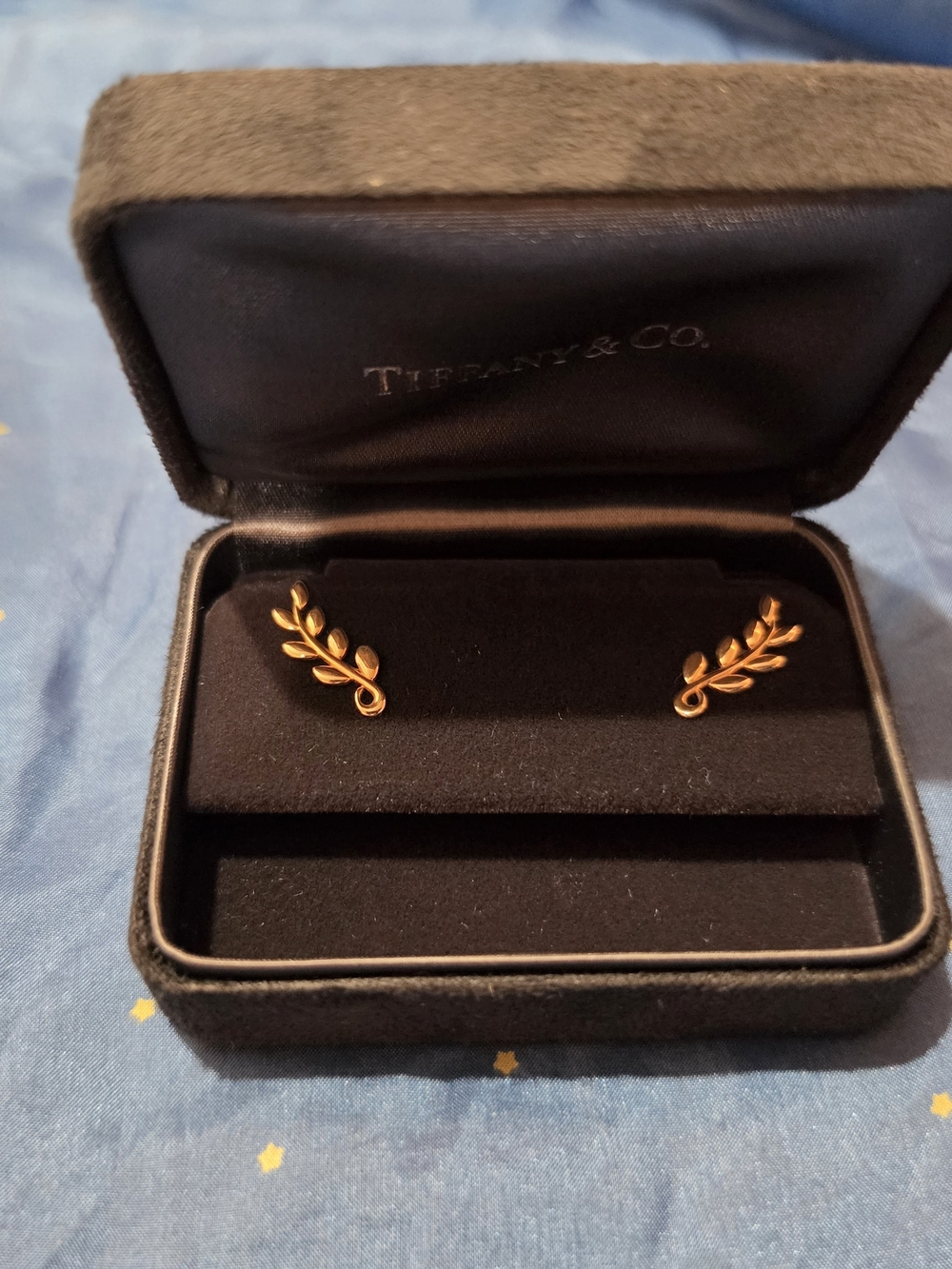 Tiffany & Co. Paloma Picasso Rose Gold Olive Leaf Branch Stud Earrings